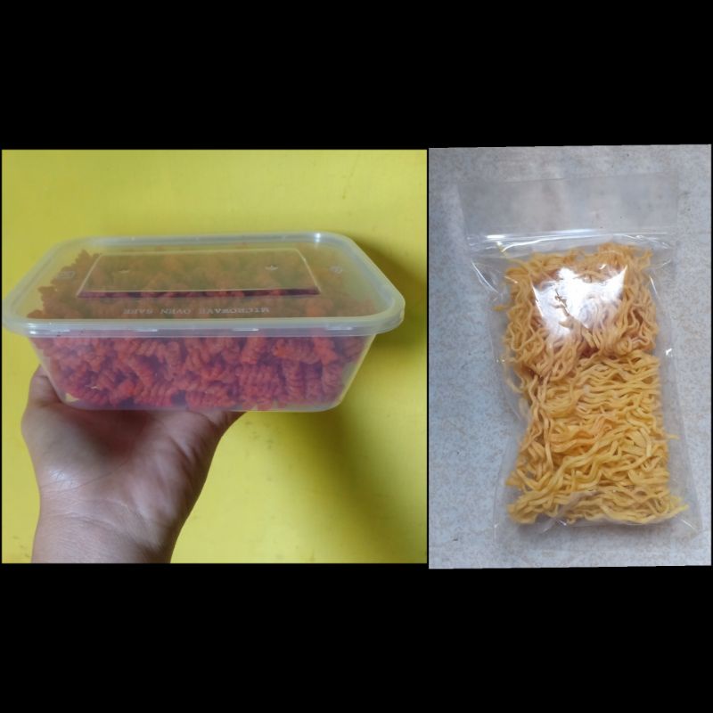 

(Paket Hemat)...makaroni spiral balado pedas. mie kremes gurih. mie kremes pedas gurih