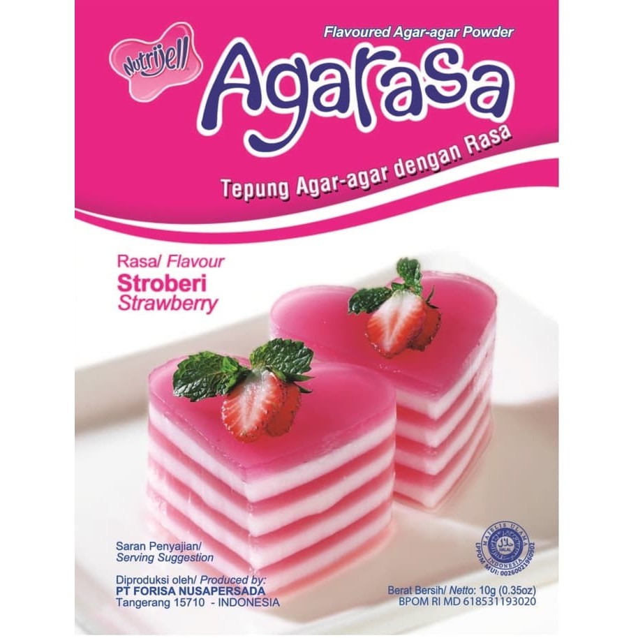 

AGARASA Strawberry Nutrijel Tepung agar pudding stroberi 10gr ekonomis