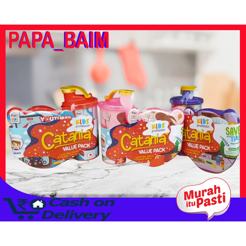 Tempat Makan Anak Biggy Catania / Lunch Box Catania Set Botol Minum