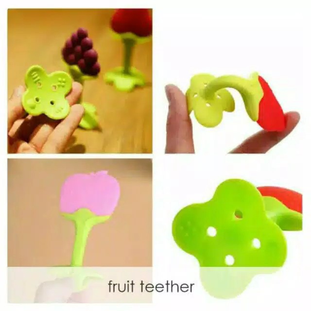 Teether Buah / Gigitan Bayi Berbentuk Buah / Mainan Gigi Silikon / Silikon BPA Free