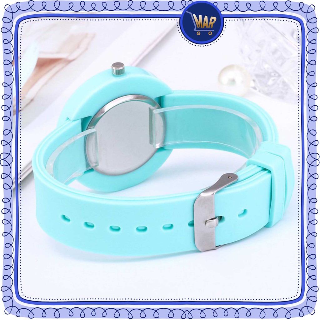 Jam Tangan Warna Pastel Jam Tangan Wanita Quartz Warna Soft SIlikon-2