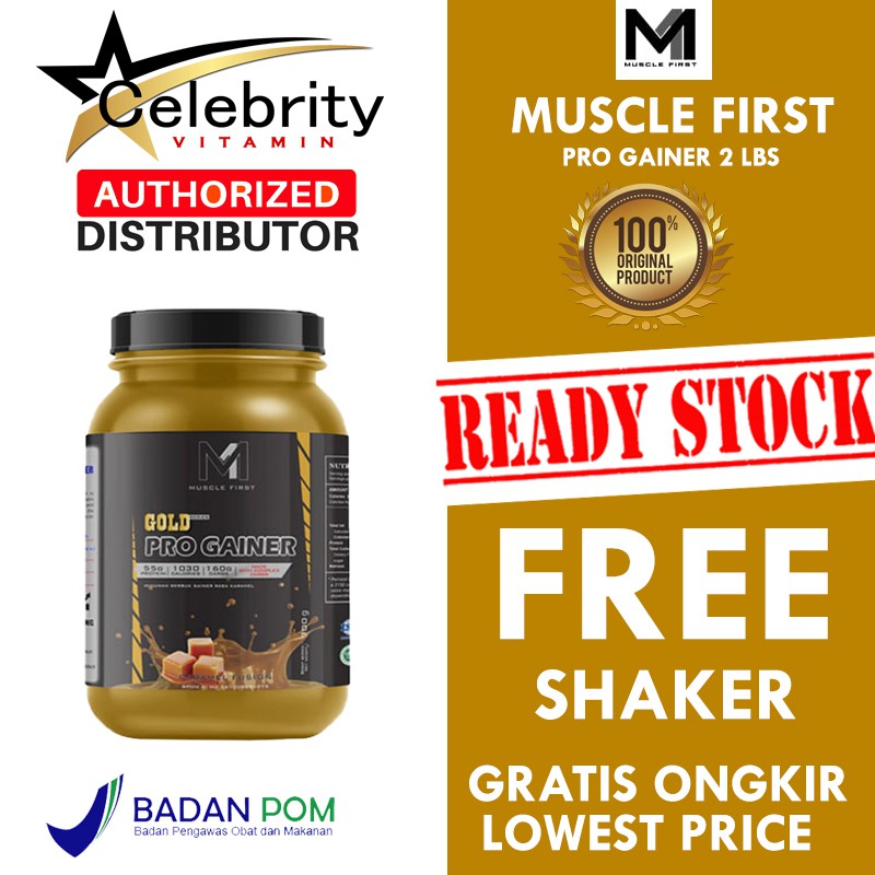 MUSCLE FIRST M1 GOLD PRO GAINER 2 LBS MURAH ORIGINAL BPOM SUSU FITNESS