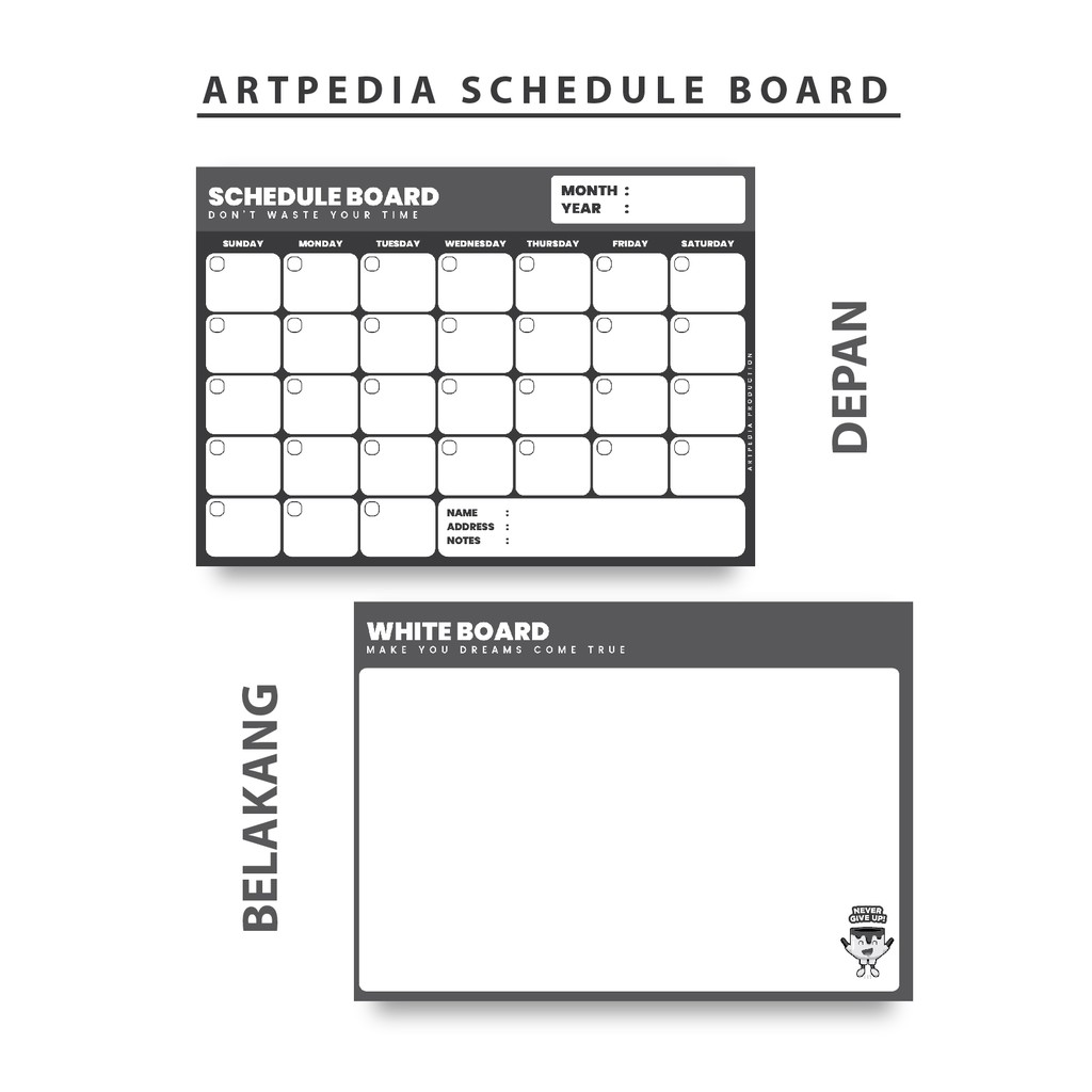 

Akalpa Schedule Board Pastel Black