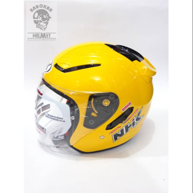 Helm nhk r1 solid yellow/kuning double visor