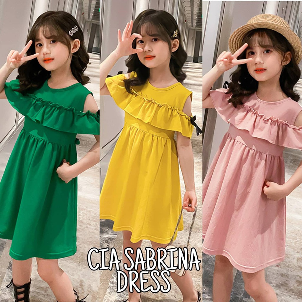 CIA SABRINA DRESS / BAJU DRES ANAK KOREA IMPOR / BAJU DAILY ANAK PEREMPUAN REMAJA TANGGUNG IMPORT