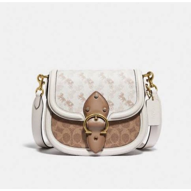 Coach Beat Saddle Bag With Horse and Carriage Print(C3837)