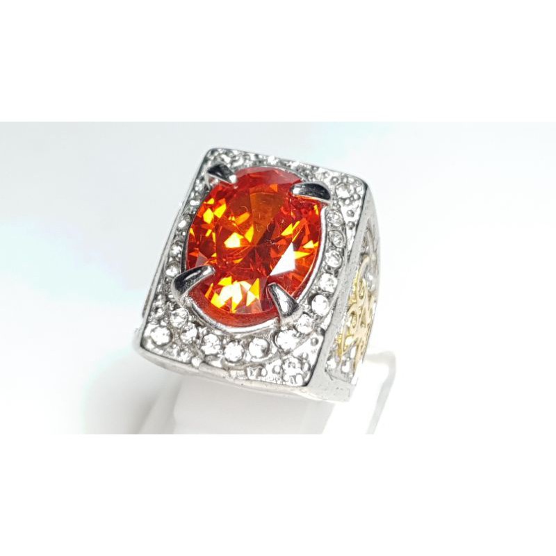 Cincin Batu Kecubung Ring Titanium