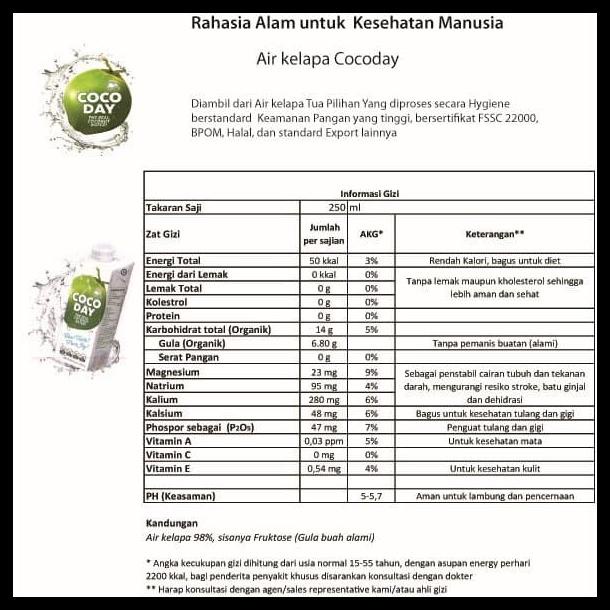 

DISKON TERBATAS !!! MINUMAN AIR KELAPA MURNI COCODAY 250ML - 24 PCS(GOJEK/GRAB) TERLARIS