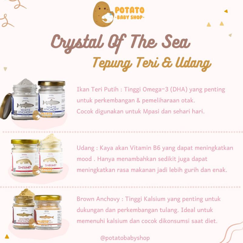 Crystal of The Sea - Food Powder tepung gabus / salmon / teri / gabus / udang / seaweed