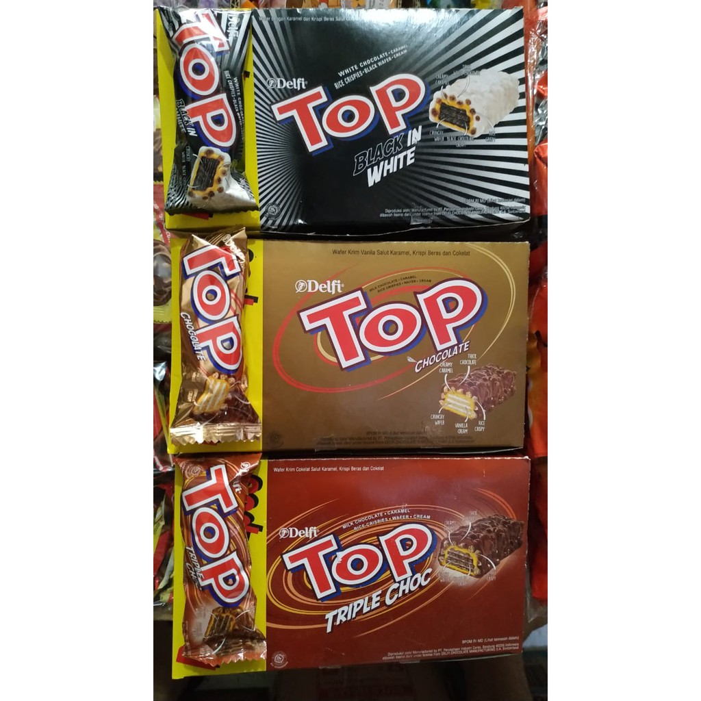 

Delfi TOP Wafer Chocolate / Black on White/ Triple Choco (isi 24 x 9 gr)