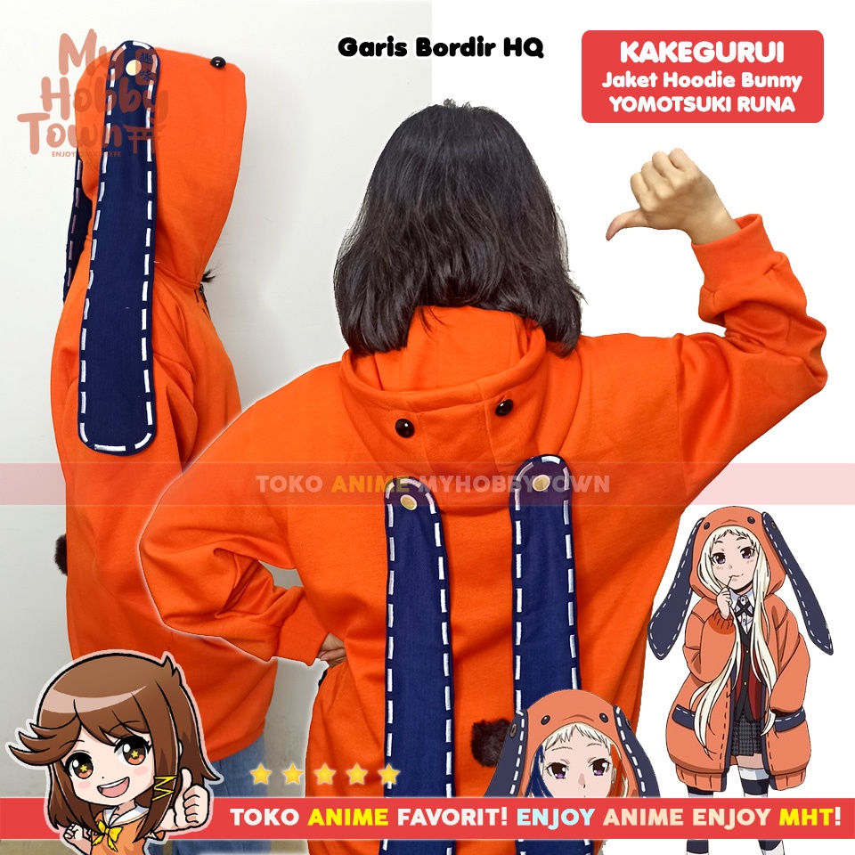 Kostum Cosplay Jaket Parka Anime Kakegurui Runa Yomozuki