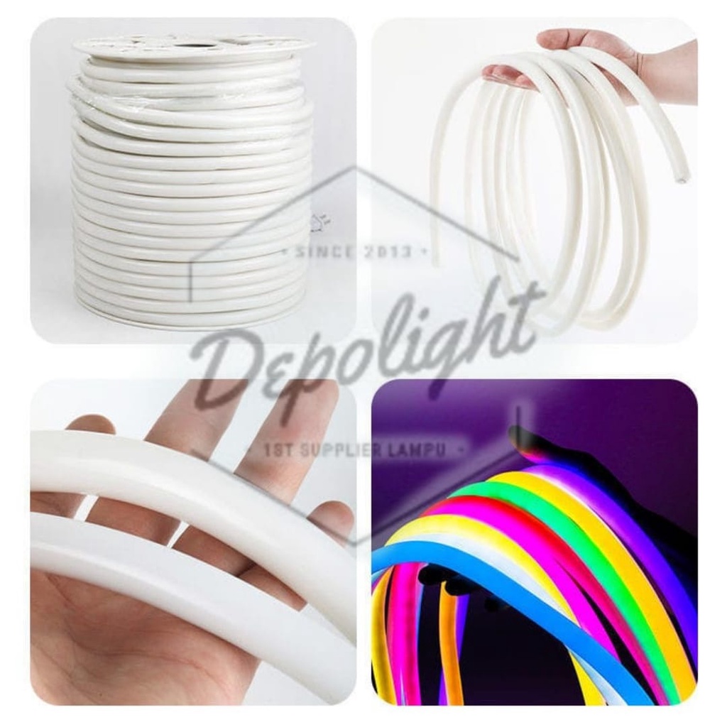 Lampu Neon Flex bulat paket 5m 10m waterproof nyala Full Body 360derajat ip65 Langsung Colok