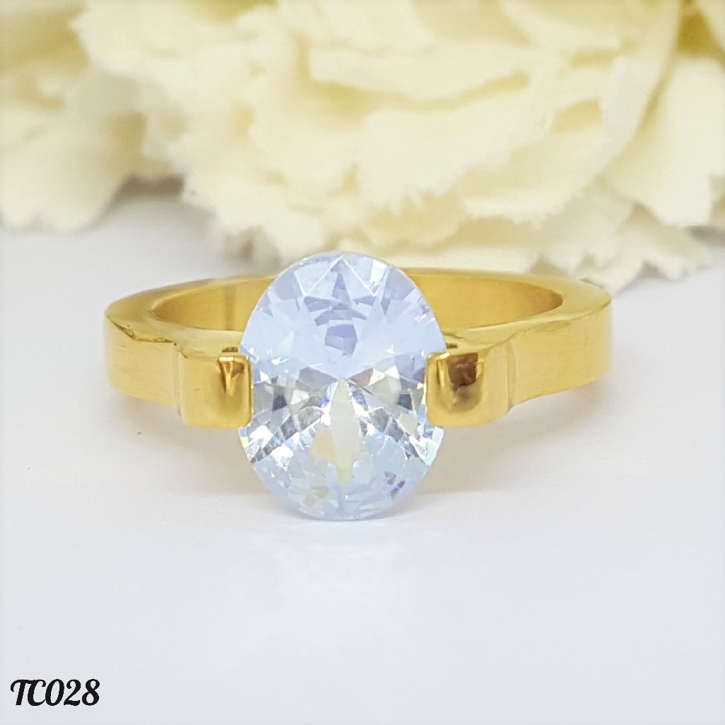 PGX Cincin Titanium Couple Emas Tunangan Aksesoris Fashion Perhiasan Anti Karat - TC028