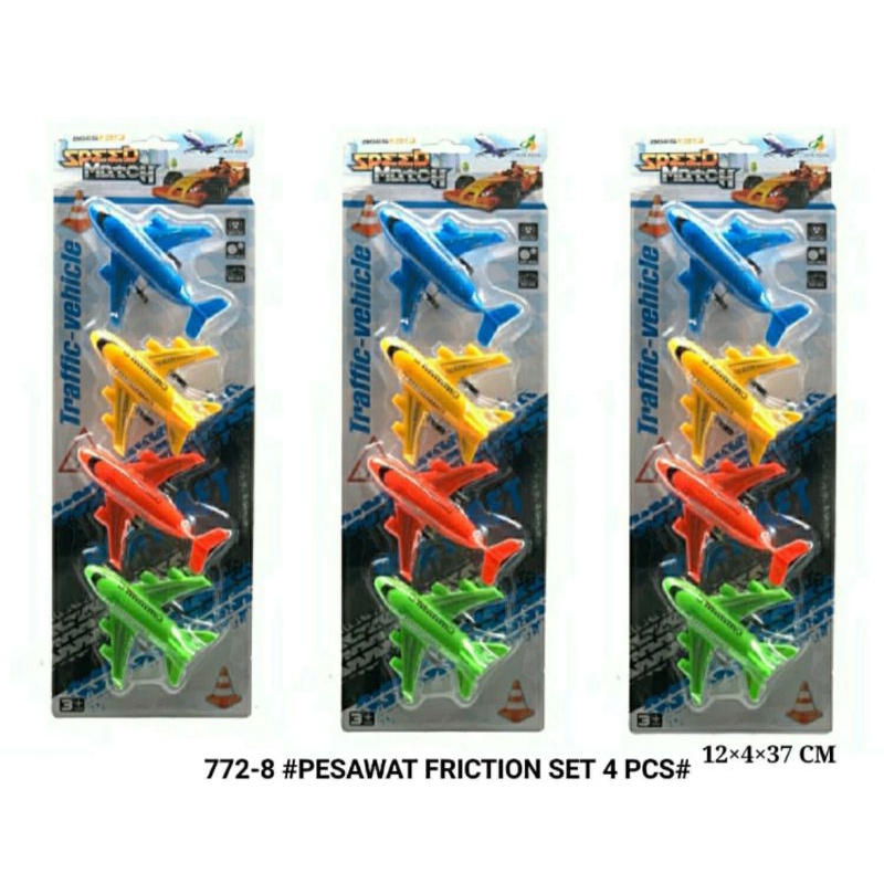 772-8 MAINAN PESAWAT TERBANG ISI 4PCS / MAINAN PESAWAT FRICTION SET 4 PCS