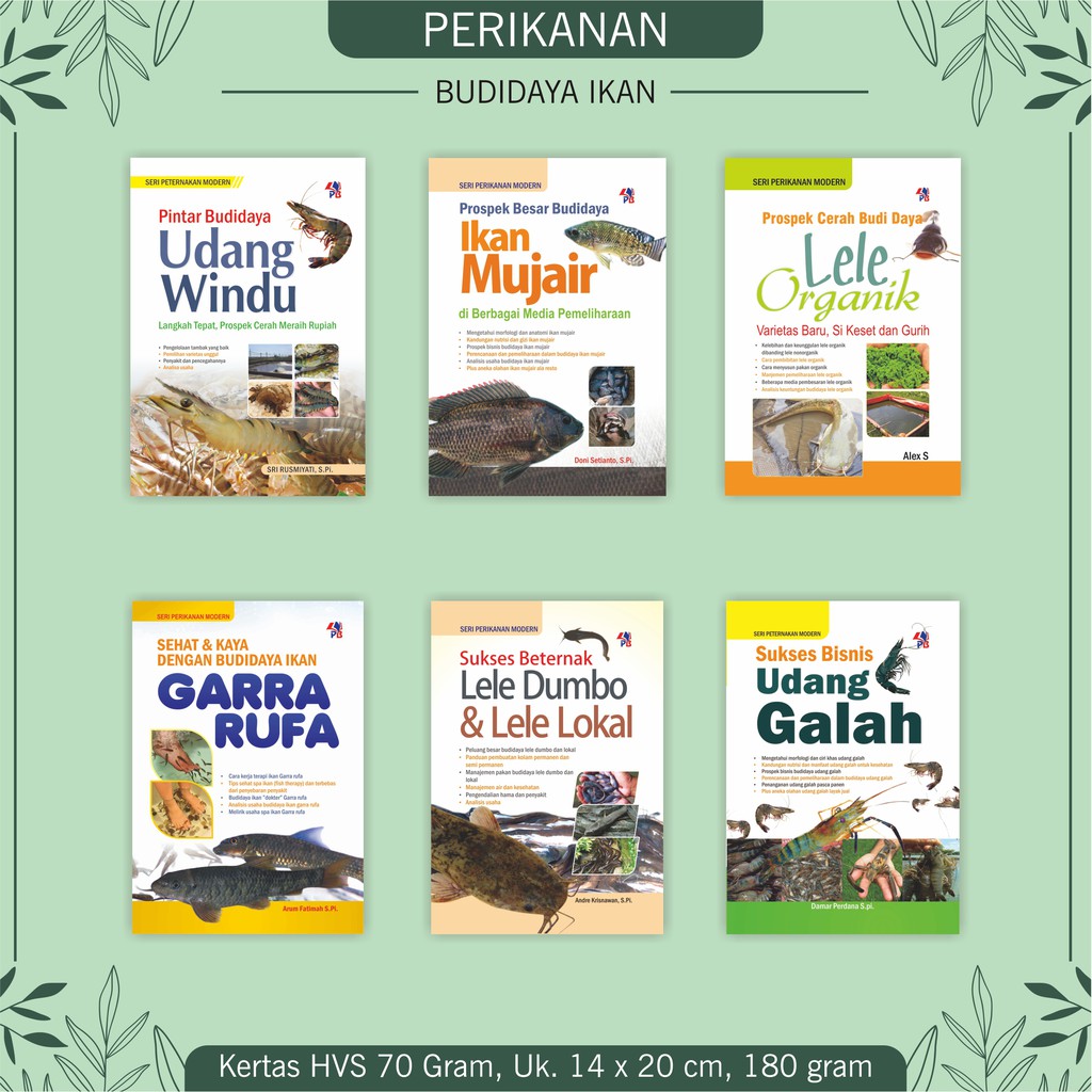 Buku Perikanan : pintar budidaya udang windu / prospek besar budidaya ikan mujair / prospek cerah bu