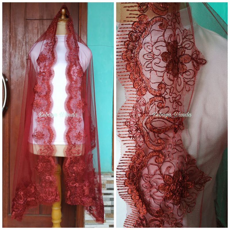 Ready Kerudung Pengantin / Veil Pengantin / Selendang Akad Slayer / Kerudung Akad / Wedding Veil