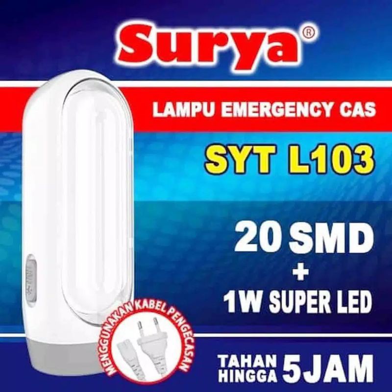 Lampu Emergency Led Surya Rechargeable