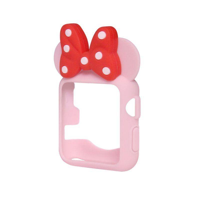 Casing Silikon Motif Kartun Minnie Mouse Untuk Apple Watch Seri 6 4 3 2 1 5 Generation 40MM 44MM 38MM 42MM