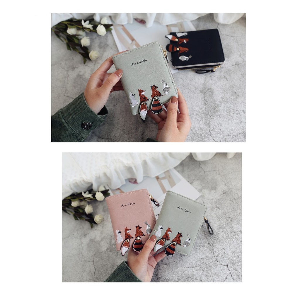 DOMPET WANITA KOREA EMELEE WALLET PENDEK PEREMPUAN KULIT FASHION IMPOR IMPORT LEATHER PANJANG-2