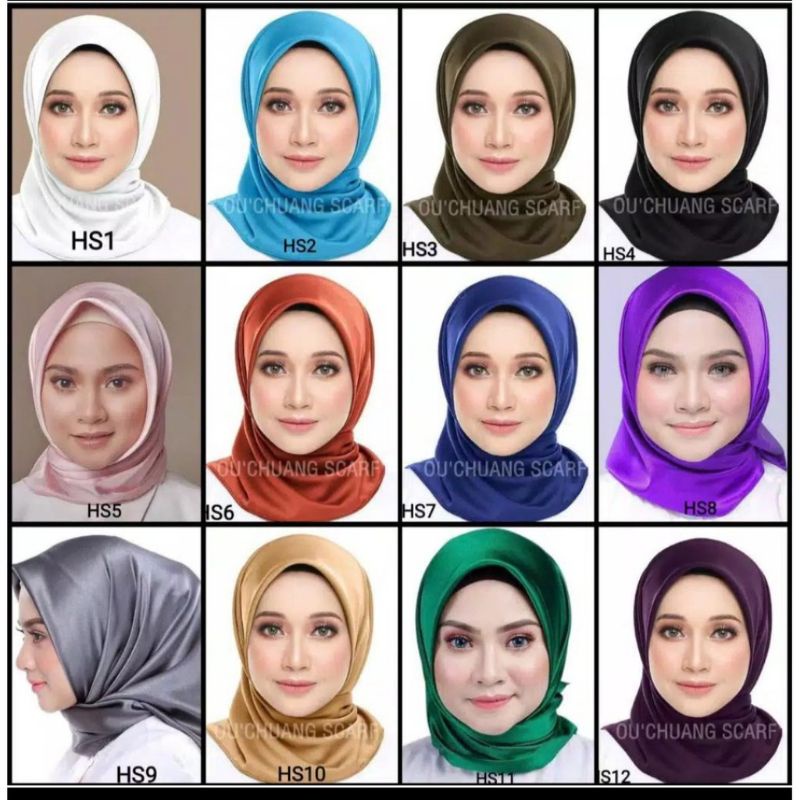 jilbab satin premium//jilbab satin murah//jilbab satin segi empat