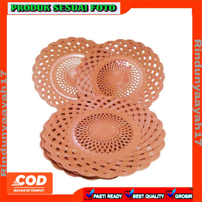 [RA] PIRING ROTAN PLASTIK ANYAM ECERAN ECER 1PCS