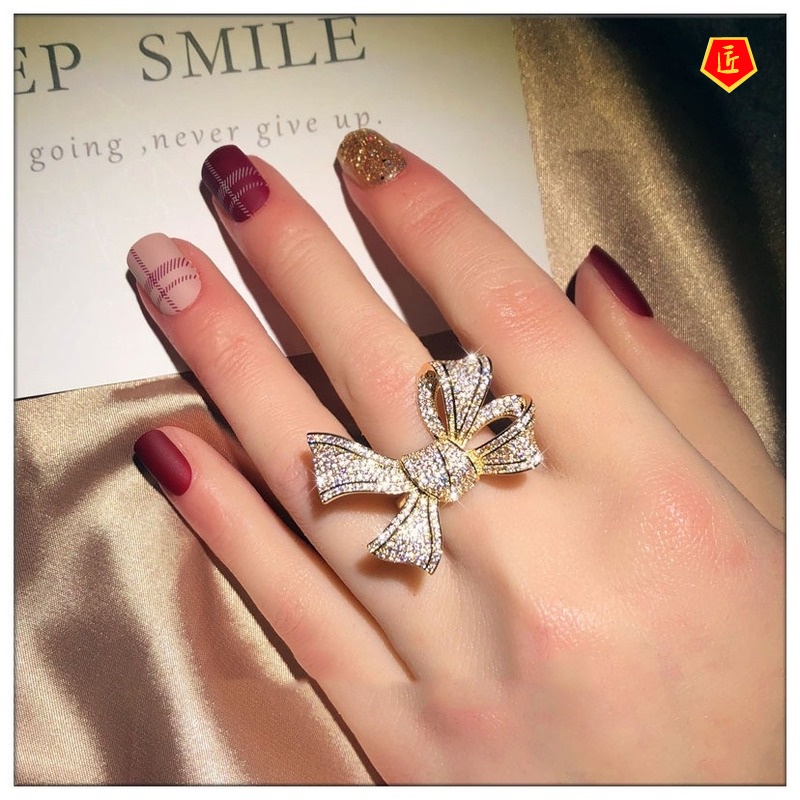 [Ready Stock]Fashion Personality Bow Ring Female Temperament