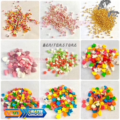 

Sprinkle Cake/Hiasan Kue/Trimit Confetti Conveti/Tabur Love Star Mickey Gold/Sprinkel Murah Bisa Di Makan /Springkel Kue Ulang Tahun