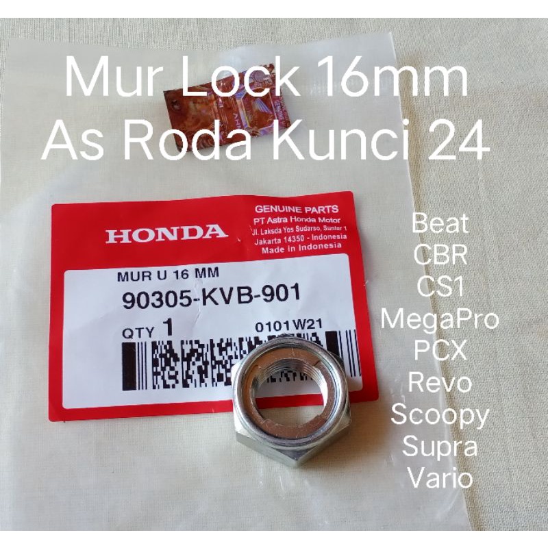 Mur Lock 16mm Kunci 24 As Roda Motor Honda Ori AHM