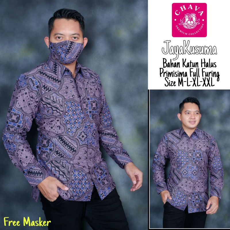 Kemeja Batik PREMIUM Warna Ungu/Purple Batik Pria Terbaru Warna Purple Batik Moderen Ungu JayaKusuma