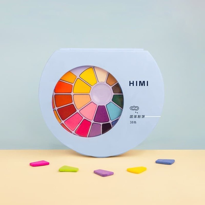 

(TERLARIS) Miya Himi Solid Watercolor Set 38 with Brush - Biru