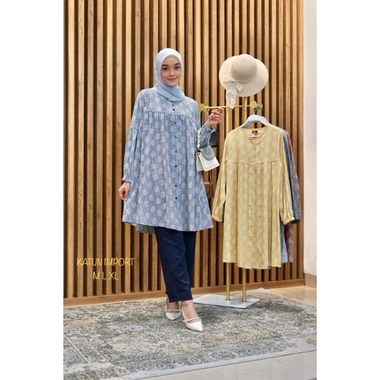 Setelan Wanita , Tunik One Set Busui Terbaru , Original Kamari , Setelan Tunik Cantik katun jepang.