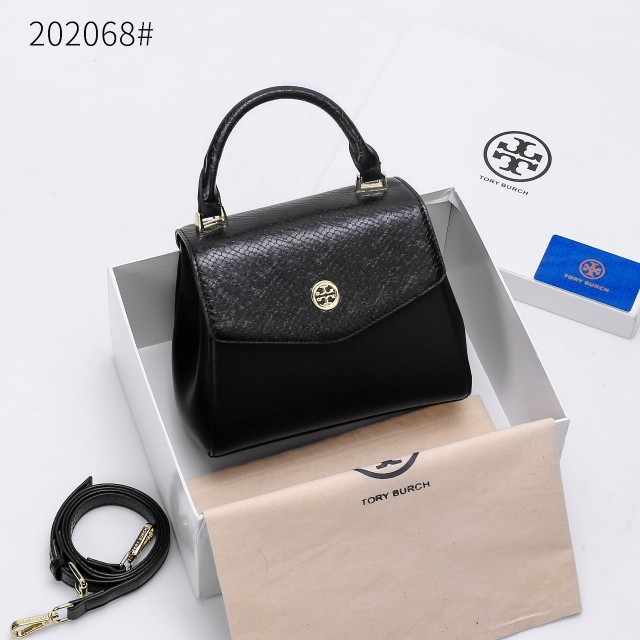 Tas Tory Burch Robinsong Mixed Material Top Handle Satchel 202068 Semi Premium