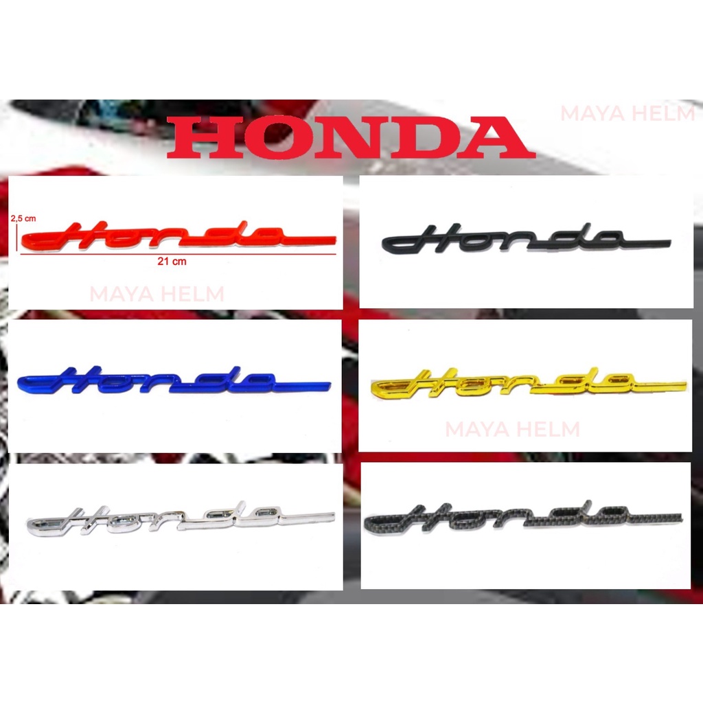 Emblem Logo Honda/emblem honda latin/Warna Merah Hitam Biru Chrome Gold Carbon Best Qualty/SATU BIJI emblem honda latin/warna chrome hitam merah emblem emas carbon tulisan honda/Tulisan Rangkai Latin