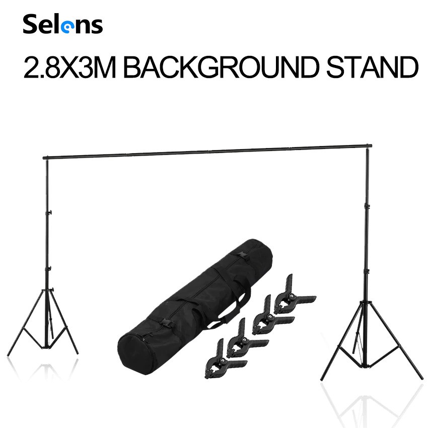 TaffSTUDIO Tripod T-Shaped Bracket Stand Backdrop Foto Studio Background Frame 280 x 300 cm