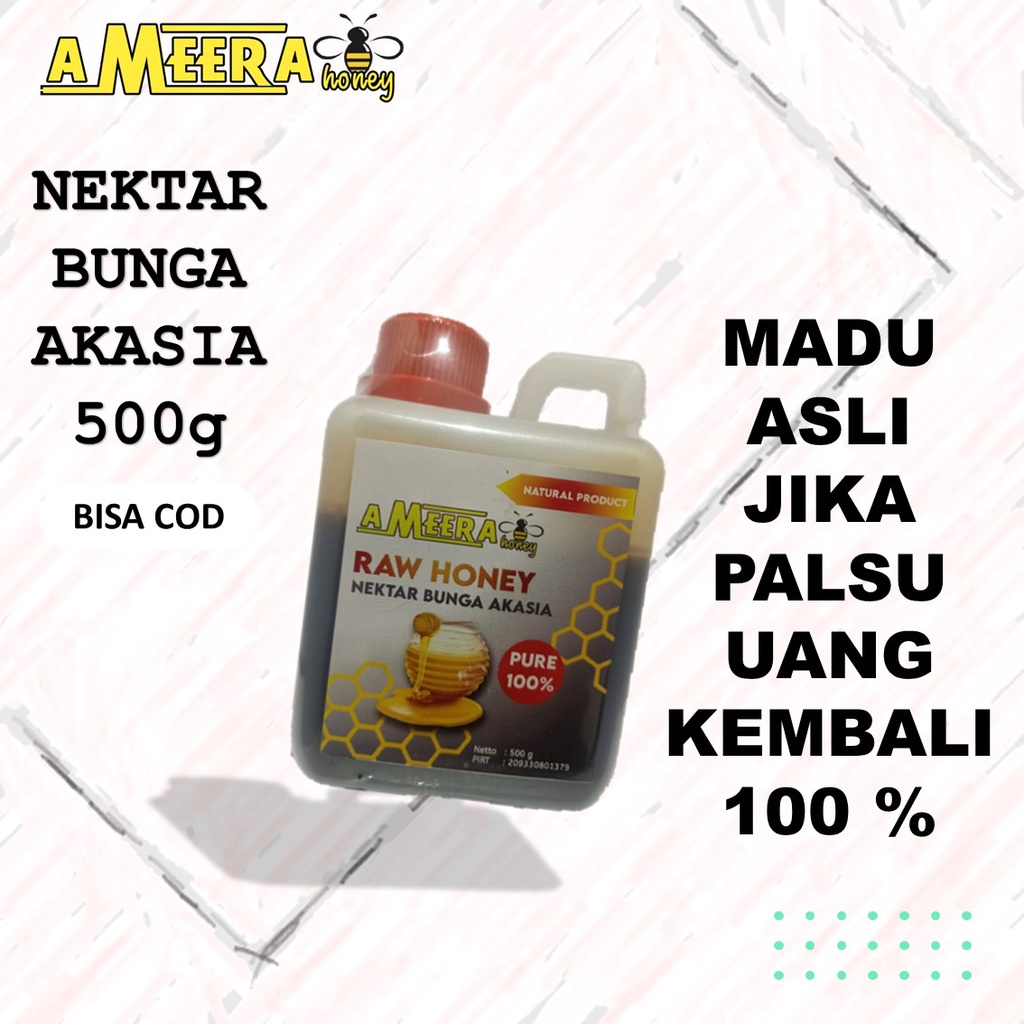 

Madu Asli Murni 500gr Ameera Honey Raw Honey Nektar Bunga Akasia Pure 100% Alami Minuman Kesehatan