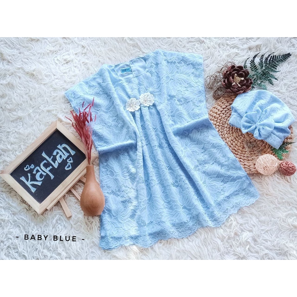 Gamis Kaftan/Kaftan Brukat Terbaru/Kaftan Wanita Kekinian/Kaftan Wanita Warna Baby Blue