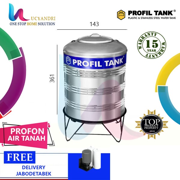 Tangki Air Stainless PS 8000 KAKI Profil Tank  , Toren Air, Tandon Air