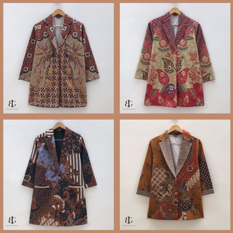 [PRE ORDER] Blazer Batik - Jas Kerja Casual Wanita Murah Katun Premium