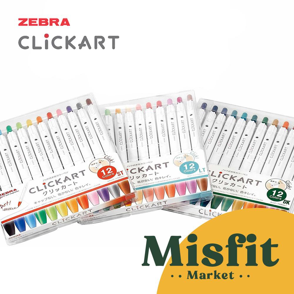 

Zebra Click Art Marker 0.6mm Fine Liner 1 Set 12 Warna Warni Spidol Pen cetekan ClickArt