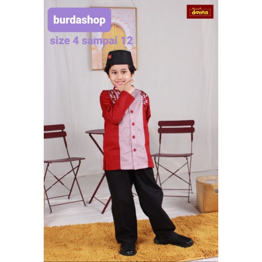 Baju Muslim anak Dannis TAPM 0703 DUNHILL laki laki size 4, 5, 6, 7, 8, 9, 10, 11,12  ( Baju Koko )