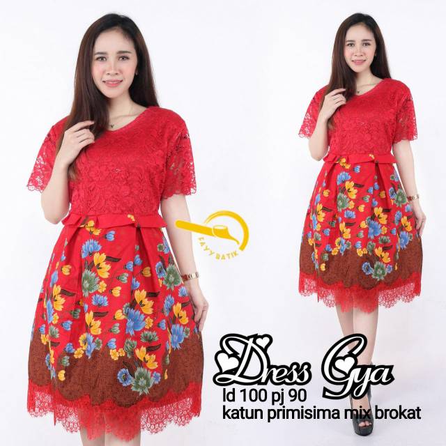 DRESS GYA BATIK BROKAT