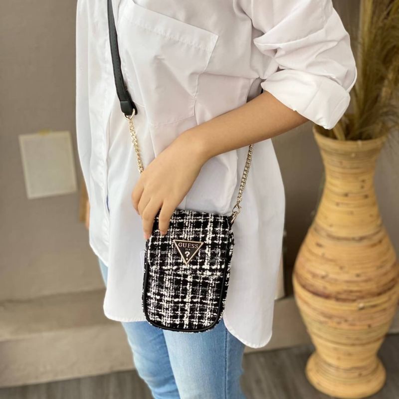 Guess Manhattan Tweed Chit Chat Phone Bag Original / Guess Chit Chat Original / Guess Phone Bag / Ph