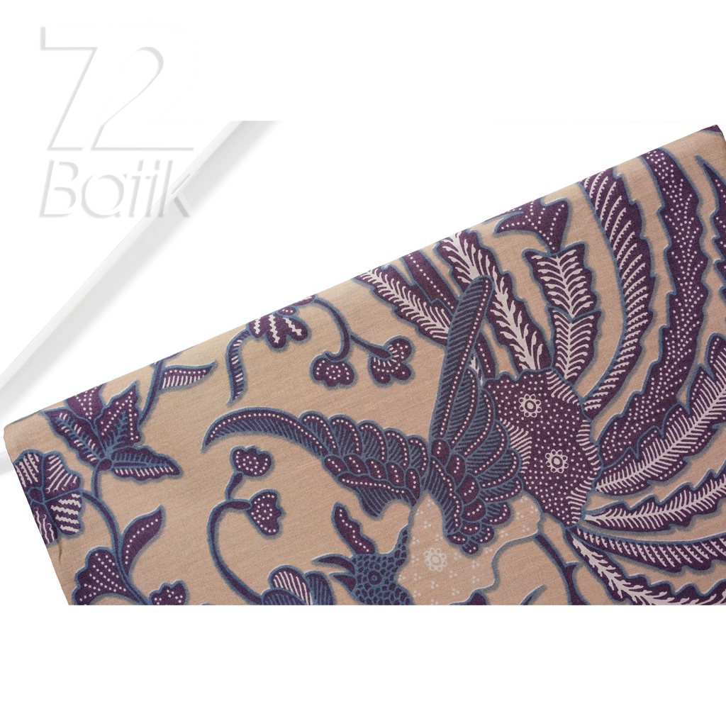 KAIN BATIK PREMIUM Bahan Katun Motif Phoenix Warna Cream 721681 Cap 72 Jarik Jarit Samping Kebat Panjang Batik Katun Modern Premium Bahan Seragam Batik Pernikahan Kantor Keluarga Murah Kamen Jadi Batik Bali Lembaran