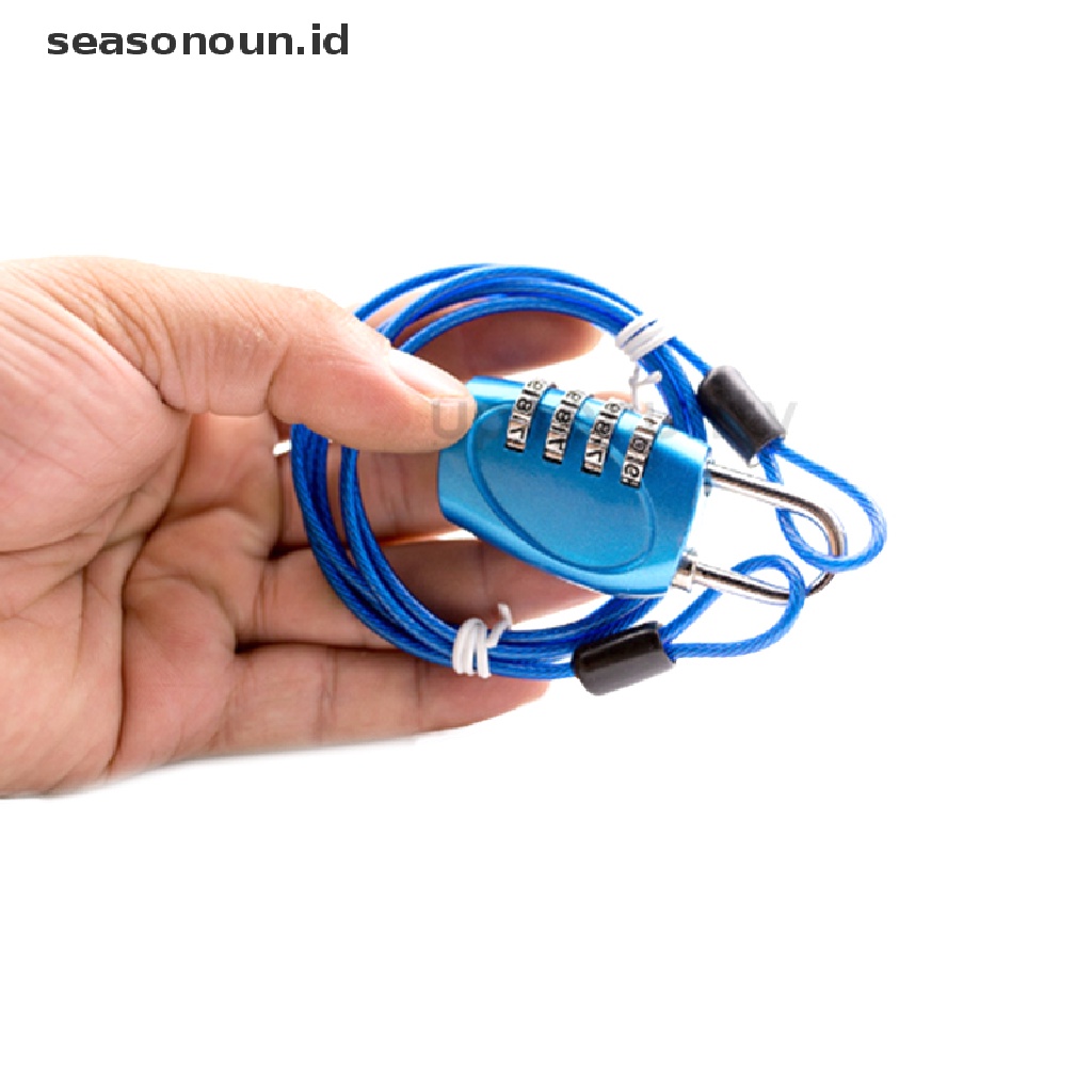 (seasonoun) Kunci Sepeda Model Kabel Kepang Loop Ganda Bahan Baja Kuat Panjang 2m