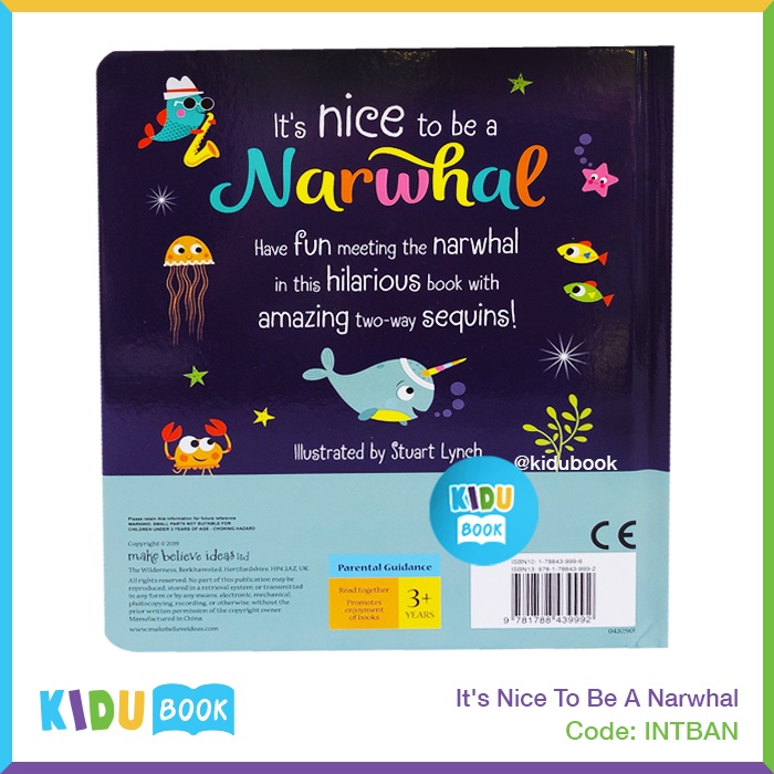 Buku Cerita Bayi dan Anak It's Nice To Be A Narwhal Kidu Baby