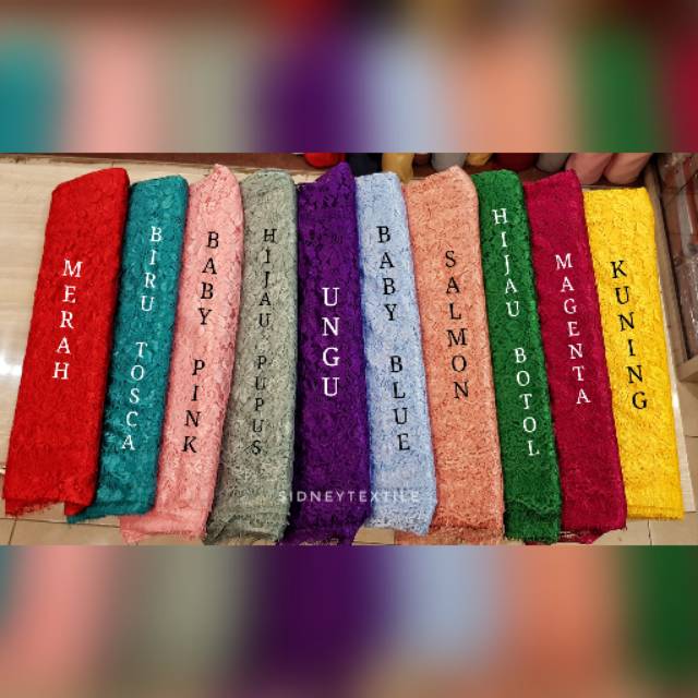 Brokat fatmawati metalic premium ukuran 2.5mtr perpanel