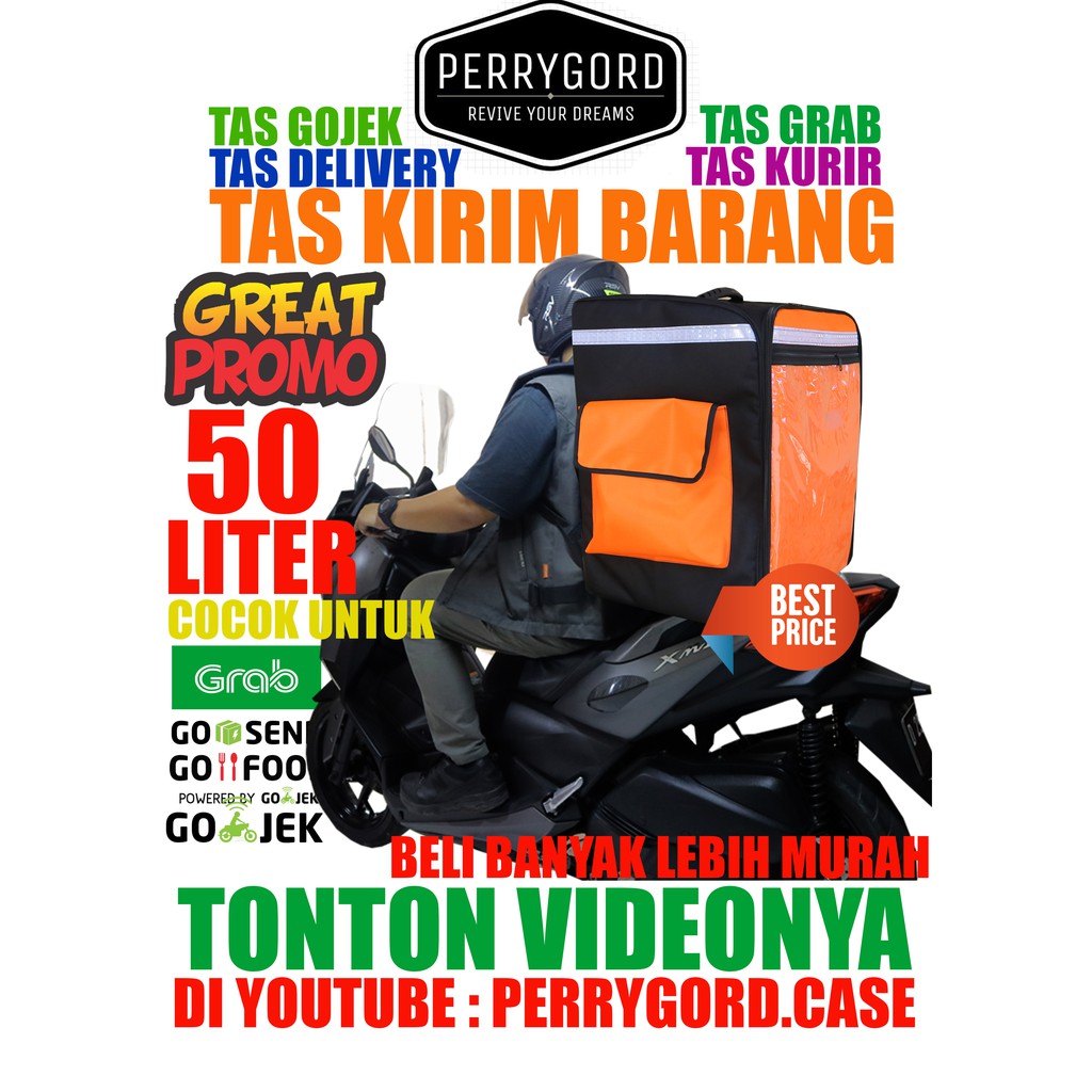Tas Delivery Tas ransel Delivery Kurir dan Laundry 50 LITER WARNANYA ORANGE