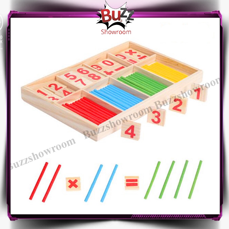 Intelligence Stick Wooden Mainan Belajar Berhitung Anak Matematika Kayu