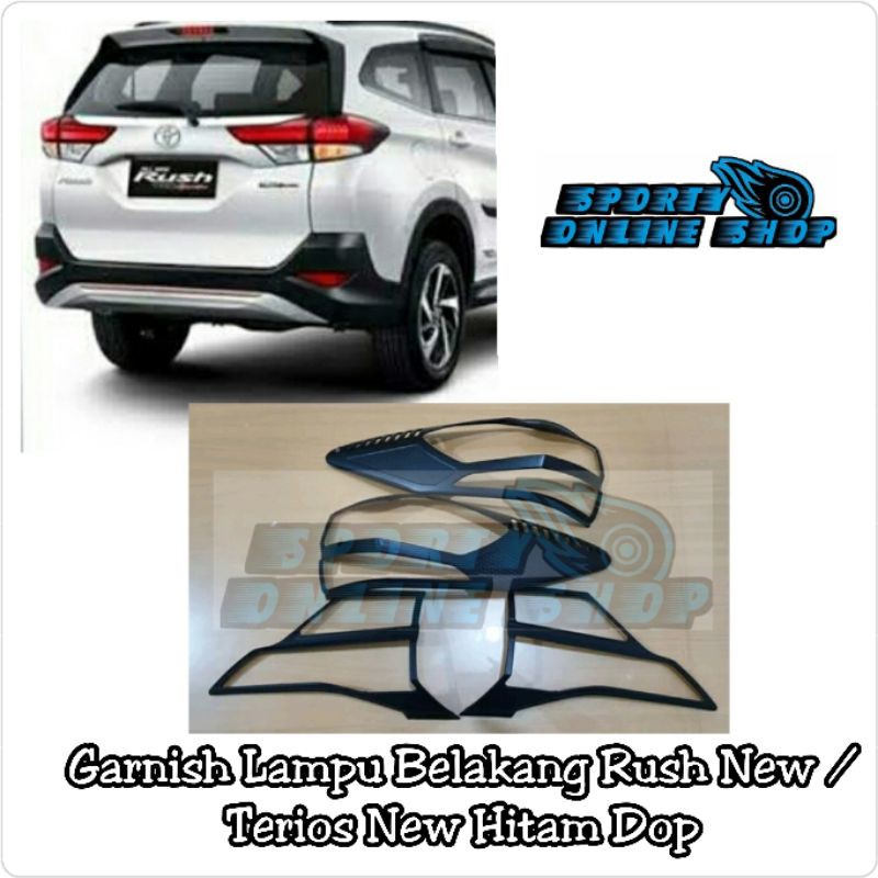 Garnish Lampu Belakang Rush New / Terios New Hitam Dop