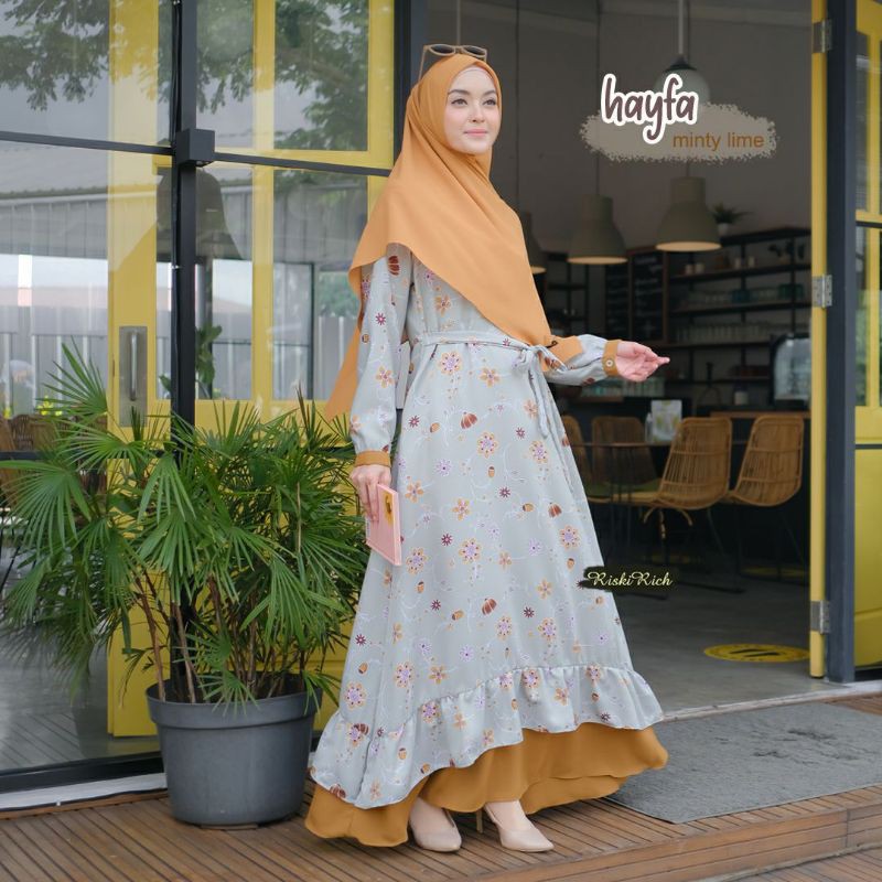 Gamis Hayfa Bahan Balaldior Motif Motif Wolfis Original By Riskirich